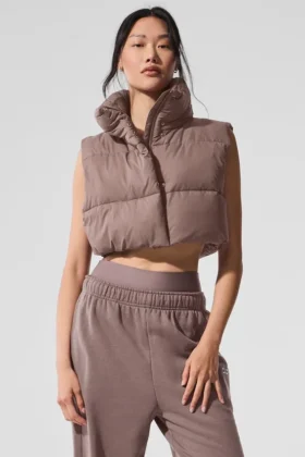 Kort Gold Rush-puffergilet - Mushroom