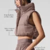 Kort Gold Rush-puffergilet - Mushroom