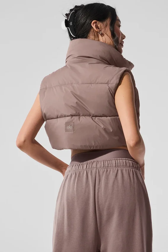 Kort Gold Rush-puffergilet - Mushroom