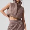 Kort Gold Rush-puffergilet - Mushroom
