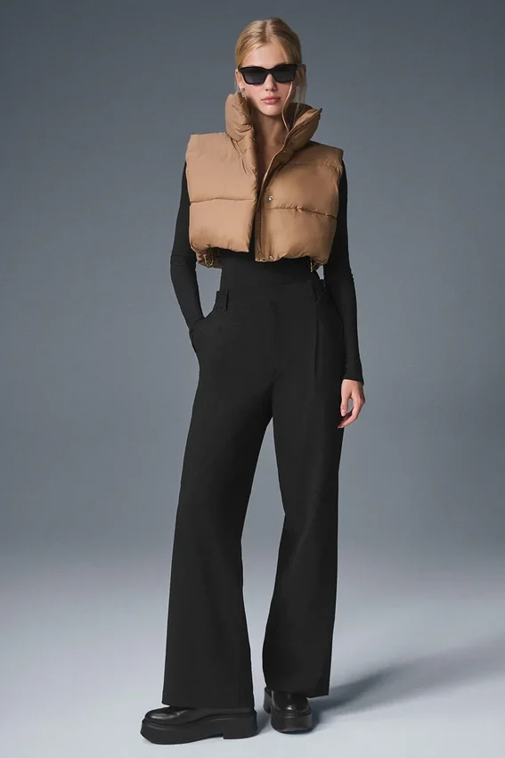 Kort Gold Rush-puffergilet - Toasted Almond