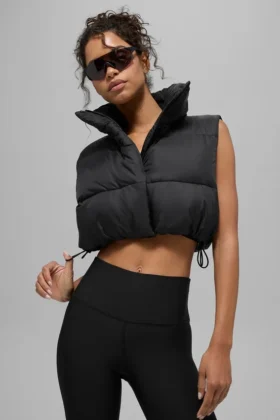 Kort Gold Rush-puffergilet - Zwart