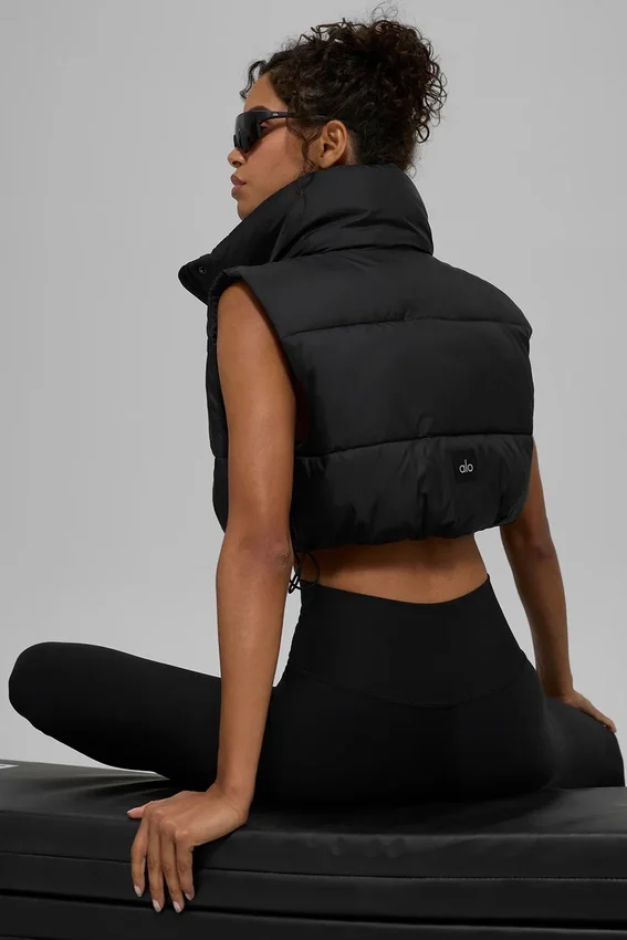 Kort Gold Rush-puffergilet - Zwart