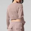 Kort kasjmier vest met doorschijnend effect - Taupe
