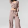 Kort kasjmier vest met doorschijnend effect - Taupe