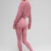 Kort kasjmier vest met doorschijnende stof - Roze wilde roos