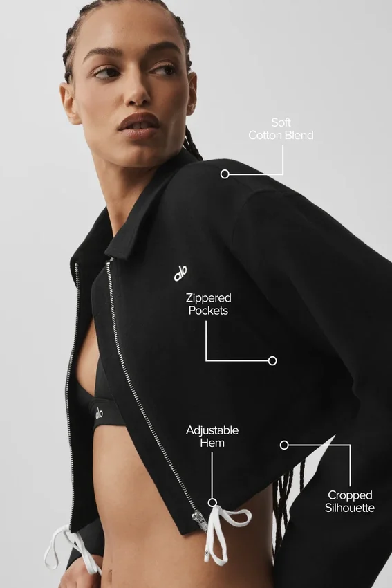 Kort model Full Zip-jasje, favoriet bij fans - Zwart