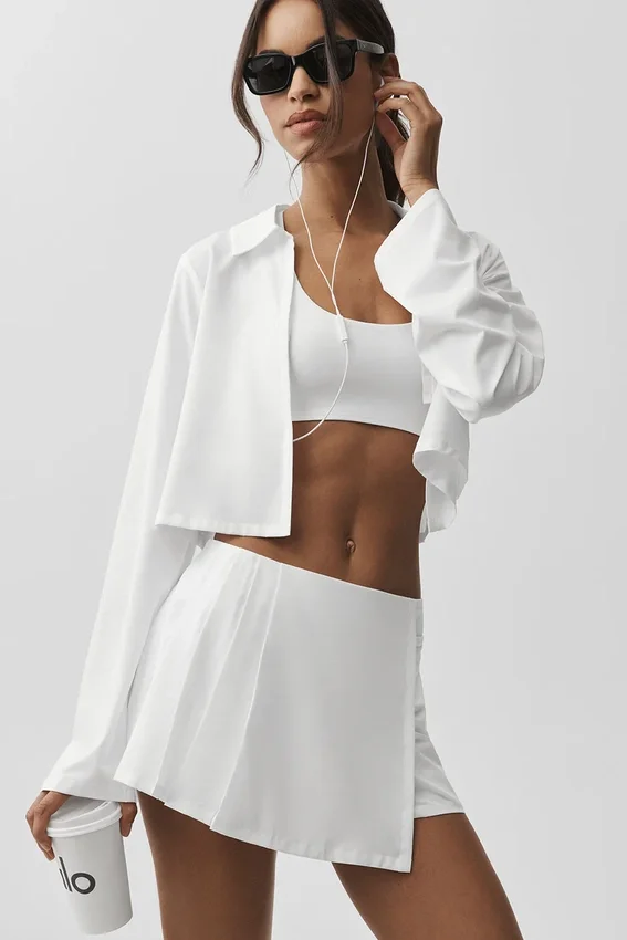 Kort model Unmatched met lange mouwen - Wit