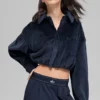Kort Mountain Side-jasje van geribd velours - Navy