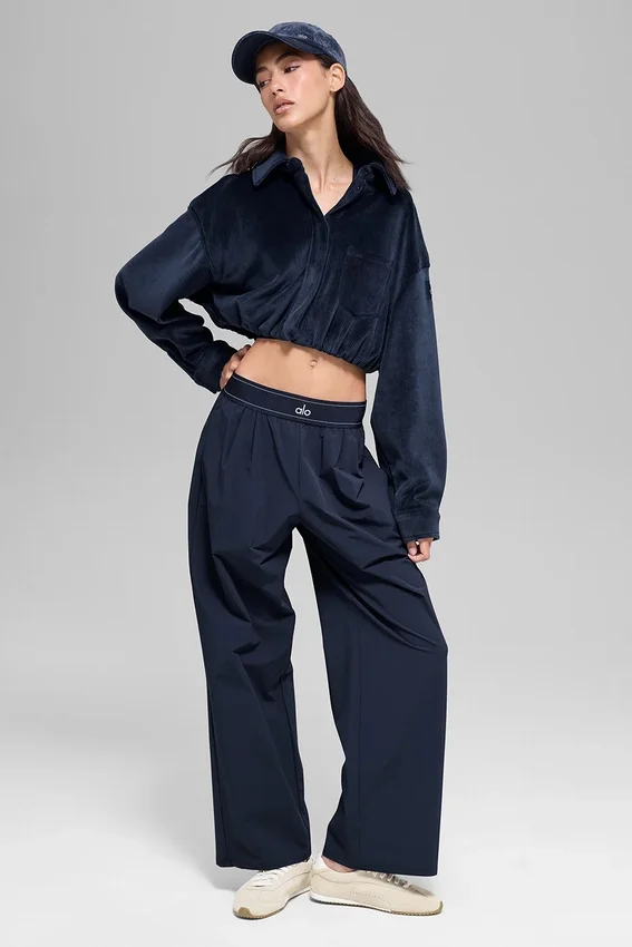 Kort Mountain Side-jasje van geribd velours - Navy