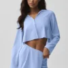 Kort Unmatched-shirt met lange mouwen – Licht Provence-blauw