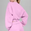 Korte Accolade-trui met ronde hals - Candy Heart-roze