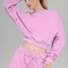 Korte Accolade-trui met ronde hals - Candy Heart-roze