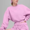 Korte Accolade-trui met ronde hals - Candy Heart-roze