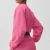 Korte Accolade-trui met ronde hals - Paradise Pink