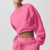 Korte Accolade-trui met ronde hals - Paradise Pink