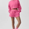 Korte Accolade-trui met ronde hals - Paradise Pink