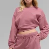 Korte Accolade-trui met ronde hals - Pink Wild Rose