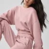 Korte Accolade-trui met ronde hals - Vintage Pink