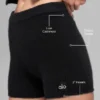 Korte broek van geribd wol en kasjmier - Zwart