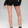 Korte broek van geribd wol en kasjmier - Zwart