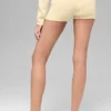 Korte broek van wol en kasjmier met ribbels – Candlelight Yellow