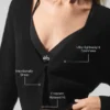 Korte, doorschijnende kasjmier vest - Zwart