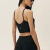 Korte Heat Wave-tanktop van zijde en kasjmier - Zwart