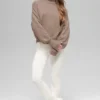 Korte New Class-trui met col van wol en kasjmier - Chai Latte