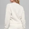 Korte New Class-trui met ronde hals van wol en kasjmier - Ivory