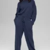Korte New Class-trui met ronde hals van wol en kasjmier - Navy