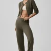 Korte New Class-vest van wol en kasjmier - Olive Tree