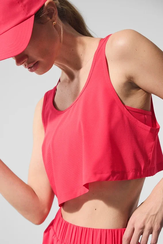 Korte Sport Star-tanktop - Candy Red