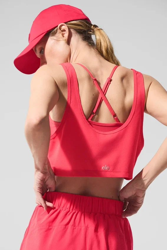 Korte Sport Star-tanktop - Candy Red