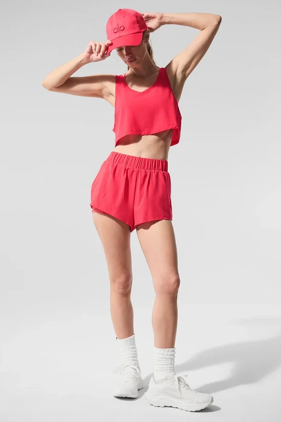 Korte Sport Star-tanktop - Candy Red