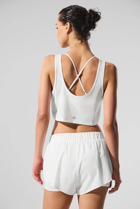 Korte Sport Star-tanktop - Wit