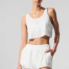 Korte Sport Star-tanktop - Wit