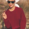 Korte Sway-trui met ronde hals - Summer Romance Red