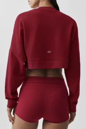 Korte Sway-trui met ronde hals – Summer Romance Red
