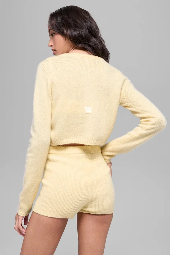Korte vest van wol en kasjmier uit de New Class-collectie - Candlelight Yellow