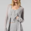 Lange, doorschijnende kasjmier vest - Athletic Heather Grey