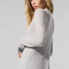 Lange, doorschijnende kasjmier vest - Athletic Heather Grey
