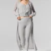 Lange, doorschijnende kasjmier vest - Athletic Heather Grey