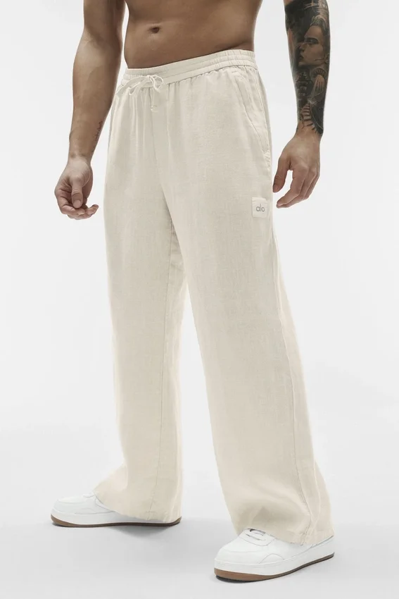 Linen Days broek met rechte pijpen - Bone