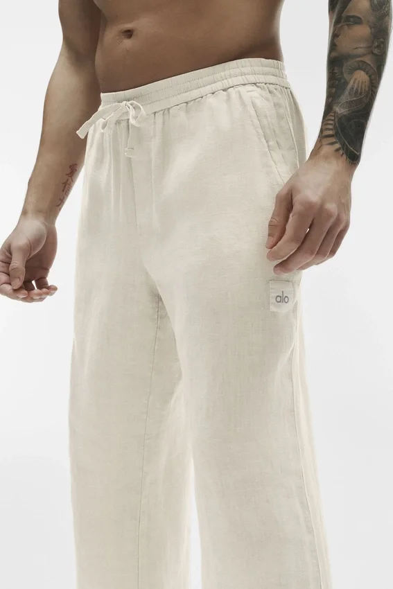 Linen Days broek met rechte pijpen - Bone