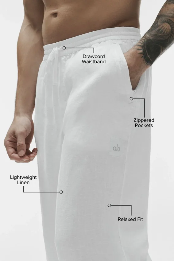 Linen Days broek met rechte pijpen - Wit