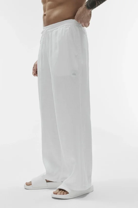 Linen Days broek met rechte pijpen - Wit