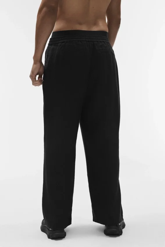 Linen Days broek met rechte pijpen - Zwart