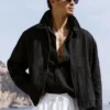Linen Days Full Zip Jacket - Black