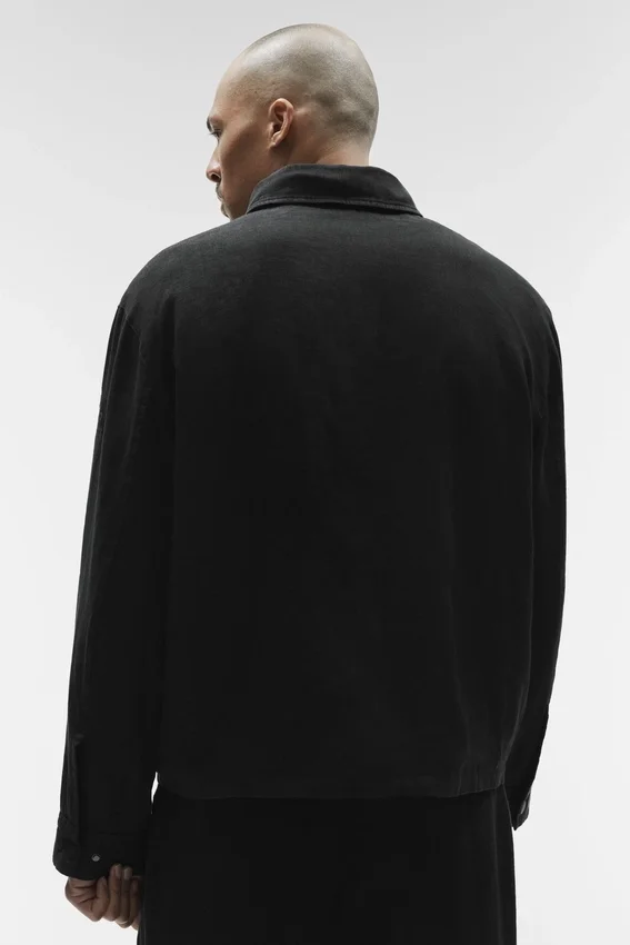 Linen Days Full Zip Jacket - Black